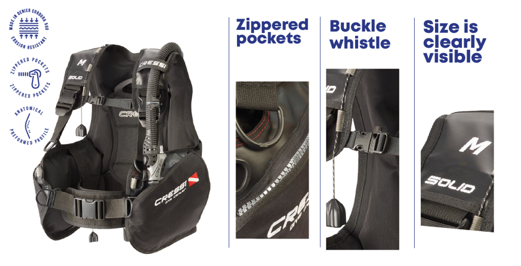 Solid CRESSI GEAR GUIDE BUOYANCY COMPENSATORS (BCDS)