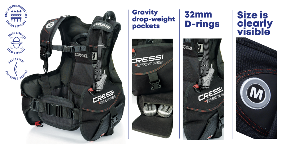 Start Pro 2.0 CRESSI GEAR GUIDE BUOYANCY COMPENSATORS (BCDS)